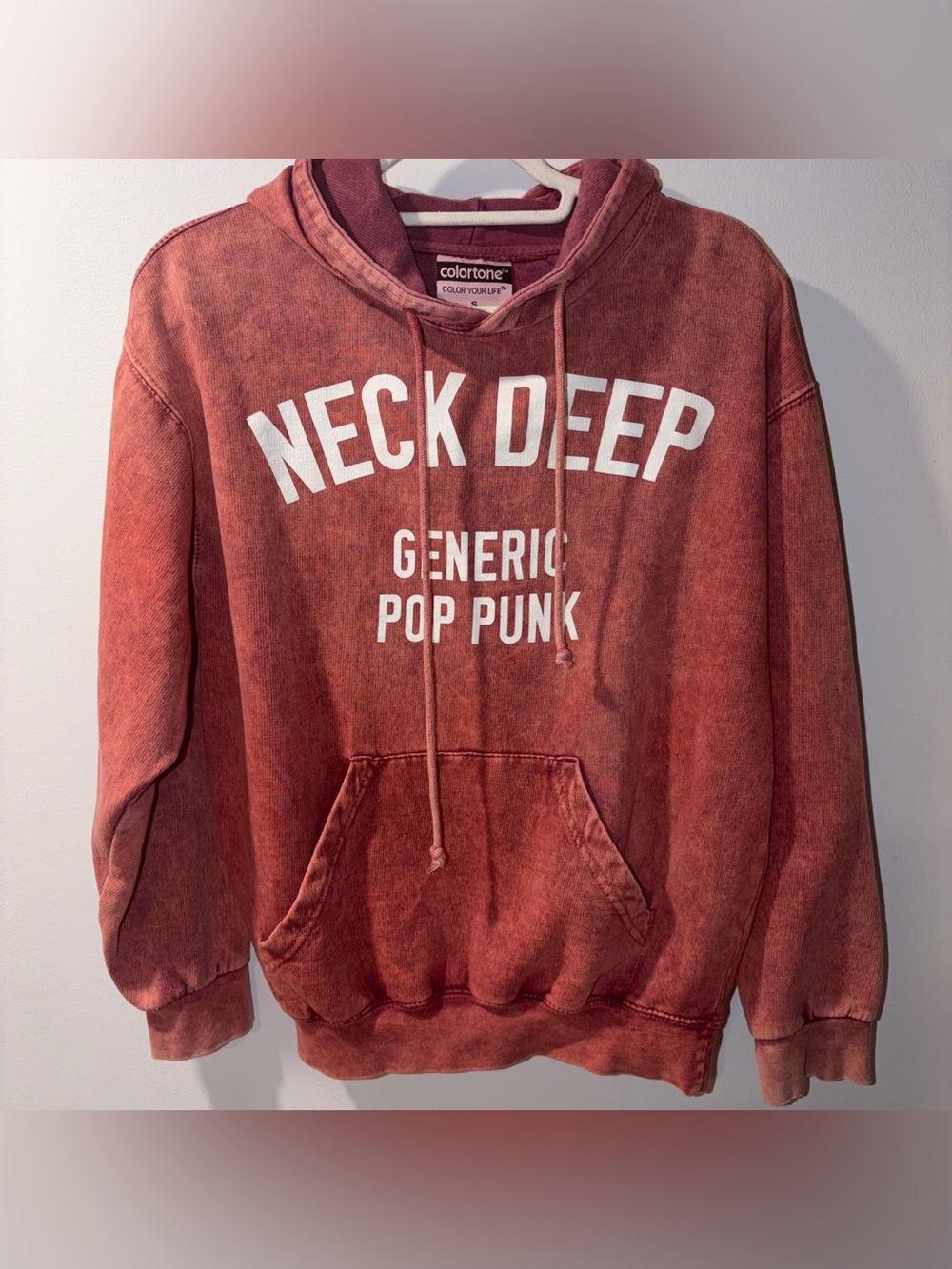 Color tone Hoodie Sweatshirt Neck deep  Generic Pop Punk Small Unisex Band Merch